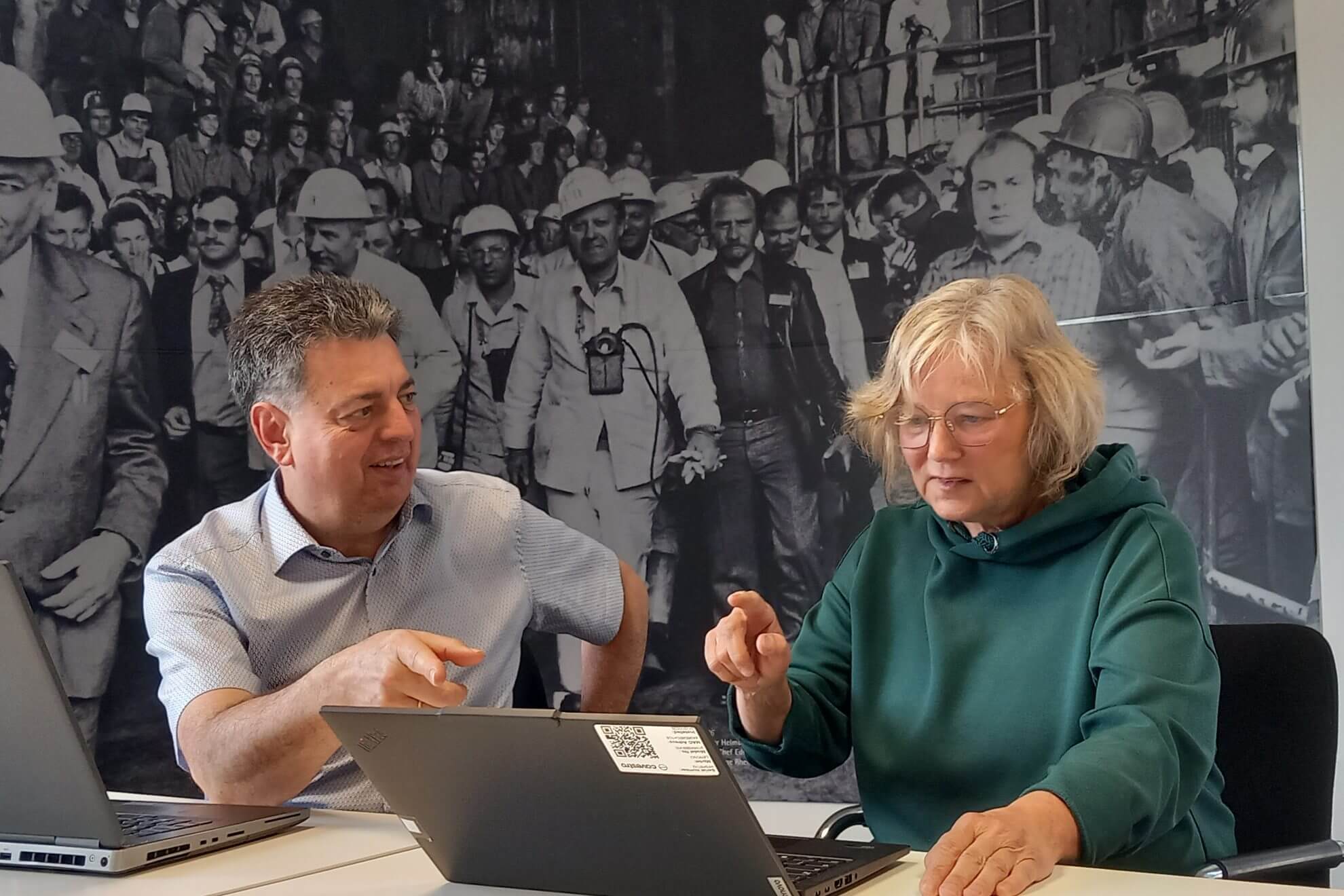 SPD-Bürgermeisterkandidat Mark Rosendahl und Anja Reutlinger